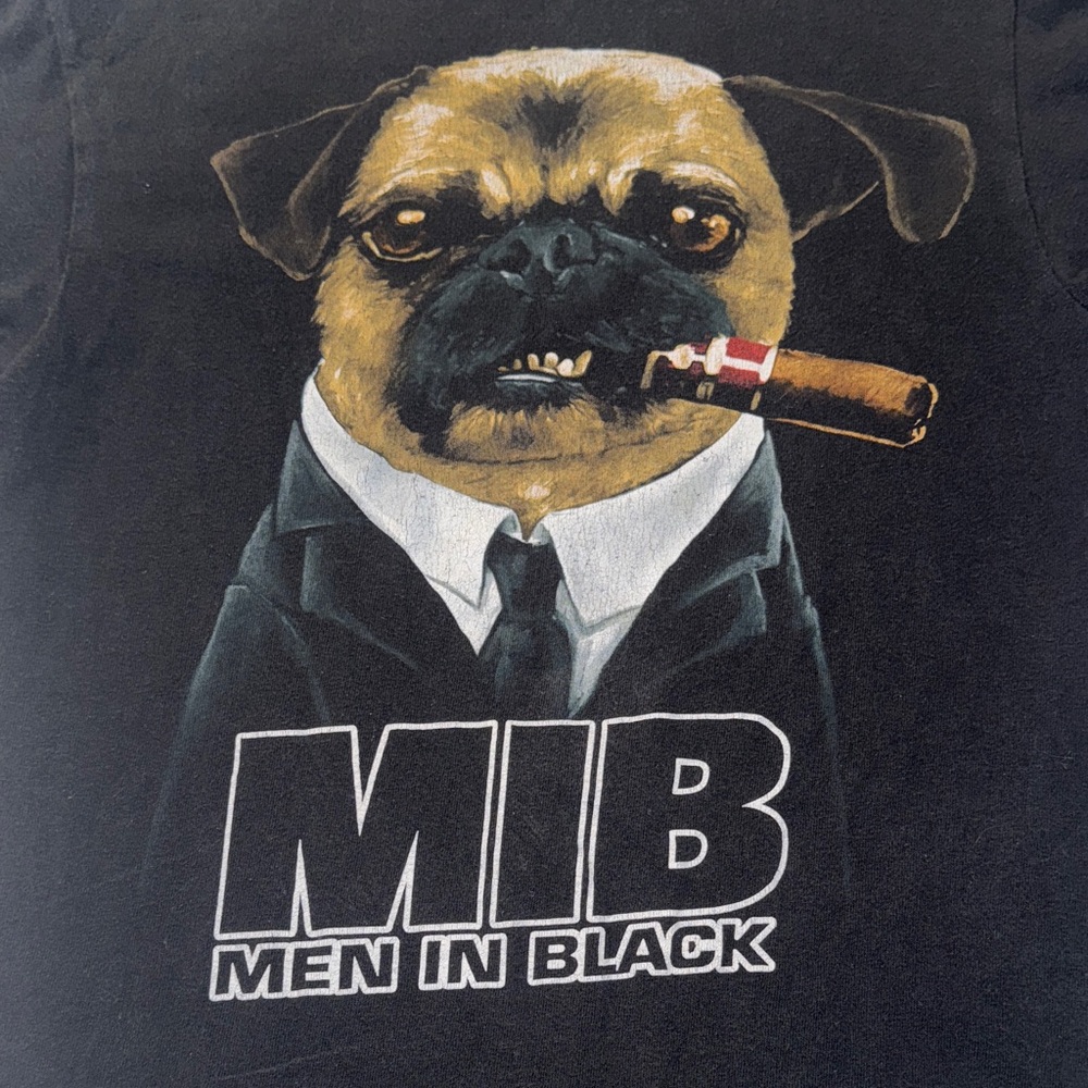 MIB Men in Black‎ Pug Graphic T-Shirt - Picture 2 of 4